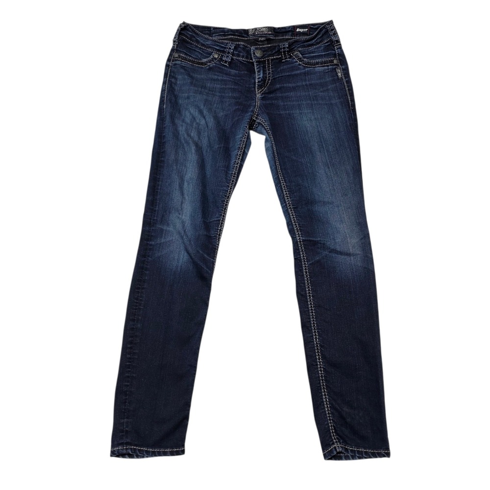 Silver Jeans Co Suki Mid Super Skinny Womens 31 Blue Denim Stretch L93017SSF473